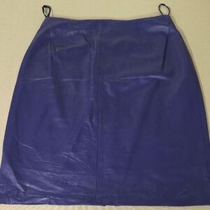 Women's Skirt Sz 8 Dark Purple Leather 100% Y2K